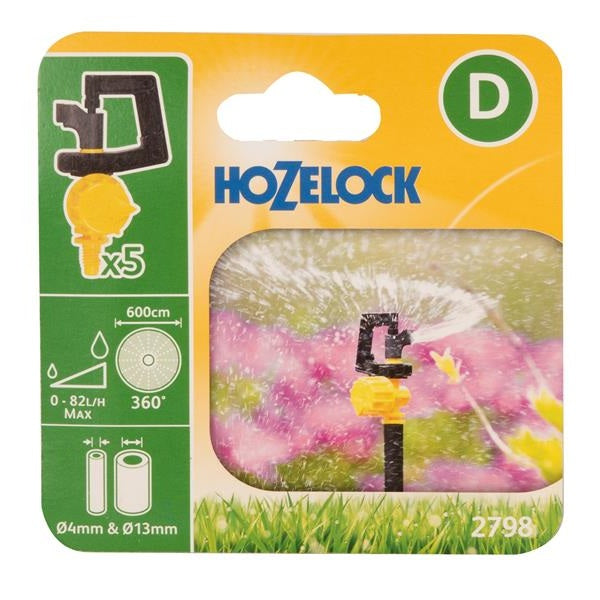 Hozelock 2798 Adjustable 360° Mini Sprinkler (Pack 5)