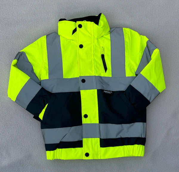 IMPACT HI-VIS KIDS BOMBER JACKET YELLOW/NAVY