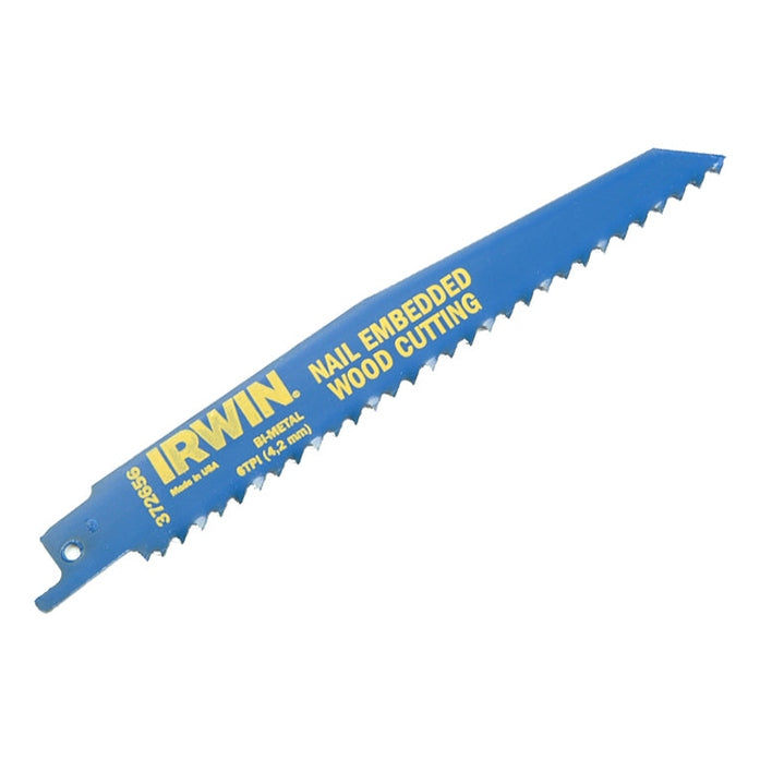 IRWIN® 956R Sabre Saw Blade Nail Embedded Wood Cutting 225mm Pack of 5 - Watson Hire