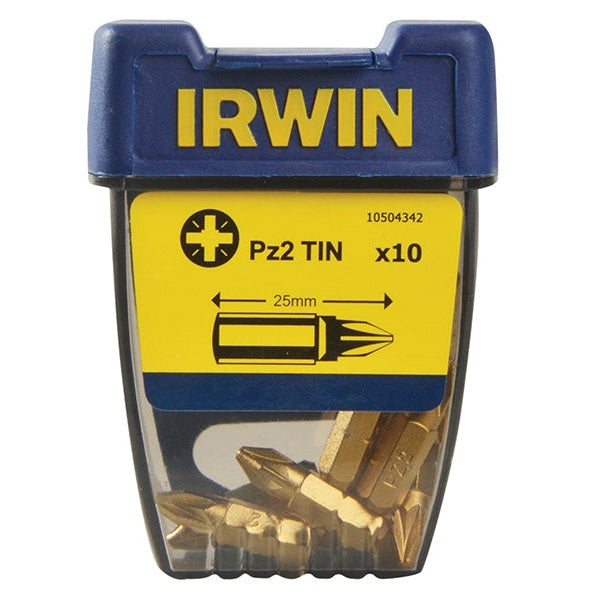 IRWIN® Screwdriver Bits Pozidriv PZ2 25mm Titanium (Pack 10)
