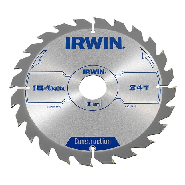 IRWIN® Construction Circular Saw Blade 184 x 30mm x 24T ATB