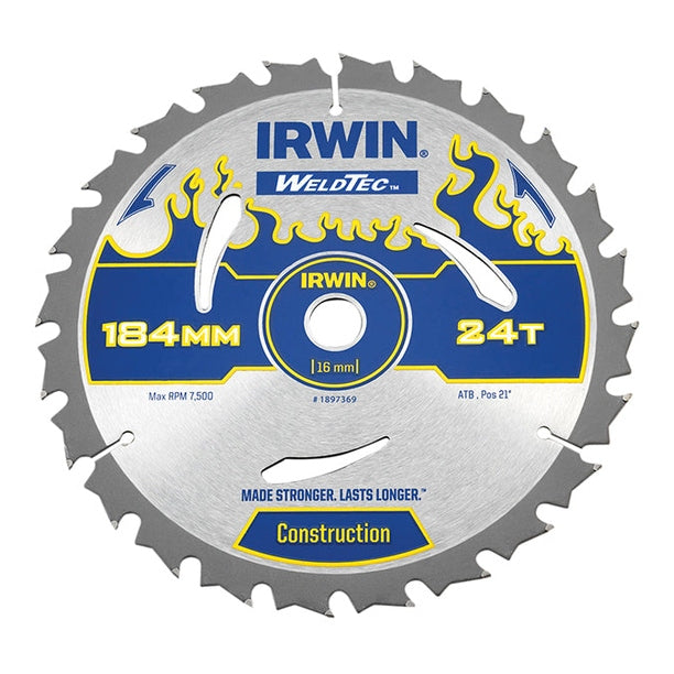 IRWIN® Weldtec Circular Saw Blade 184 x 16mm x 24T ATB