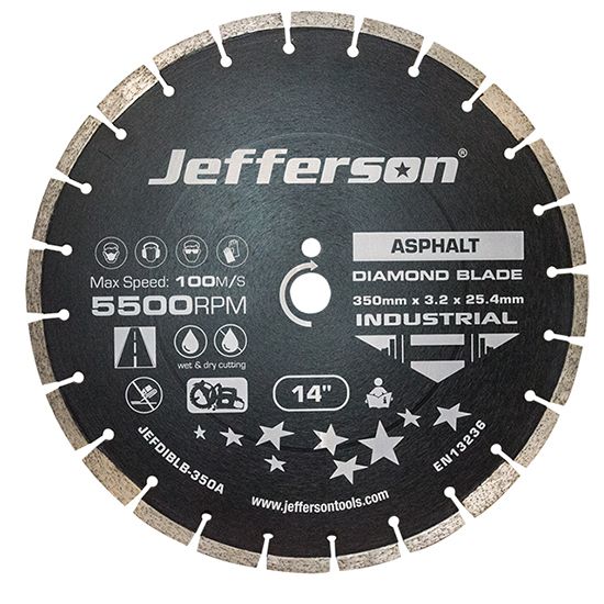 JEFFERSON 350MM DIAMOND BLADE (ASPHALT) BLACK - INDUSTRIAL