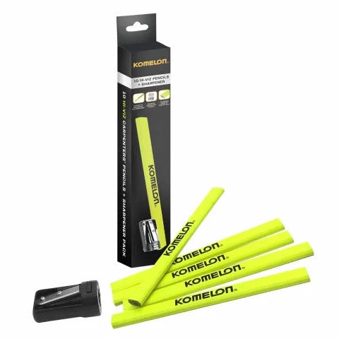 KOMELON 10PC CARPENTERS PENCIL AND SHARPENER SET