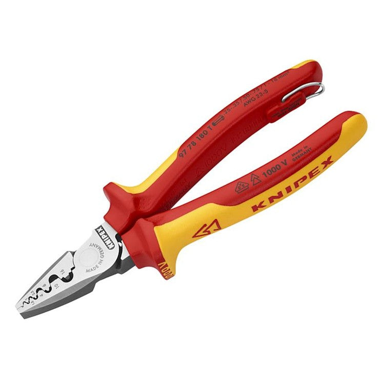 Knipex VDE Crimping Pliers with Tether Point 180mm