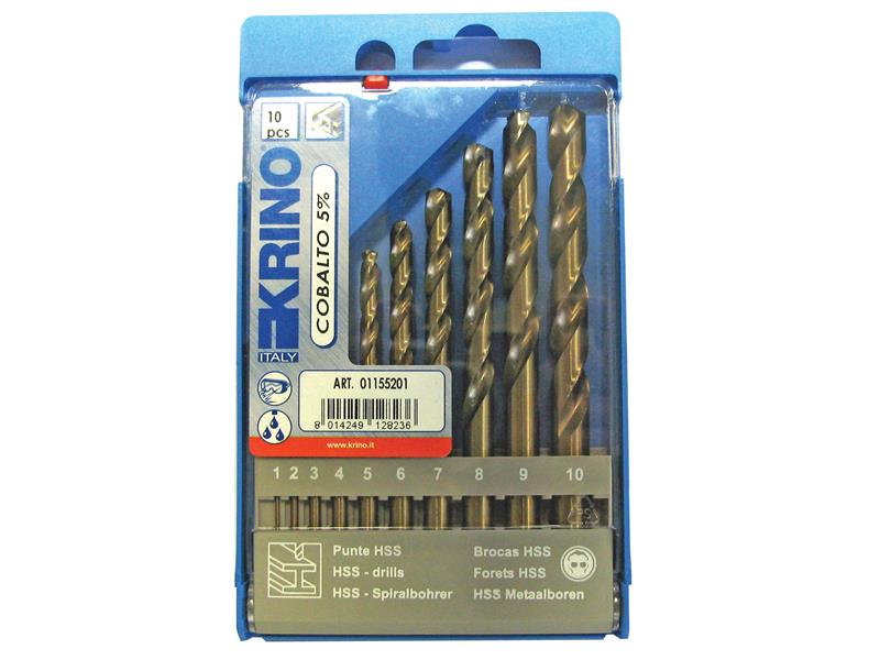 Krino Cobalt HSS Twist Drill Bit Set, 10 Piece