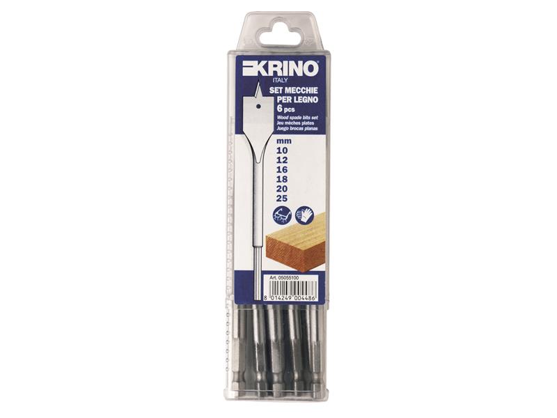 Krino Flat Wood Drill Bit Set, 6 Piece - Watson Hire