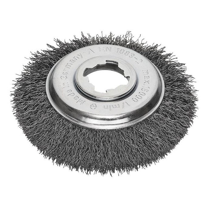 Lessmann X-Lock Crimped Steel Bevel Brush 115mm Non Spark