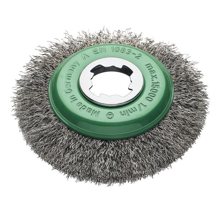 Lessmann X-Lock Crimp Stainless Steel Bevel Brush 115mm Non Spark