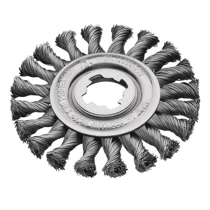 Lessmann X-Lock Steel Knot Wheel Brush 115mm Non Spark - Watson Hire
