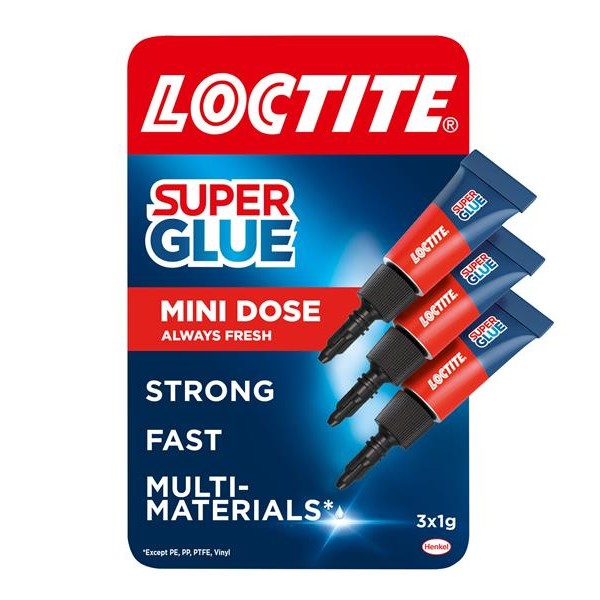 Loctite Super Glue Original Mini Tube Trio 3 x 1g