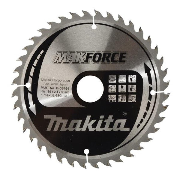 Makita B-08464 MAKFORCE TCT Circular Saw Blade 180 x 30mm x 40T - Watson Hire