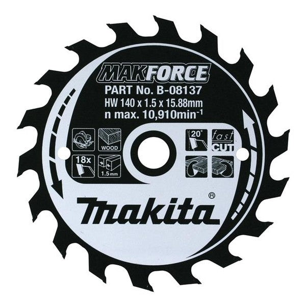 Makita B-08501 MAKFORCE TCT Circular Saw Blade 210 x 30mm x 40T