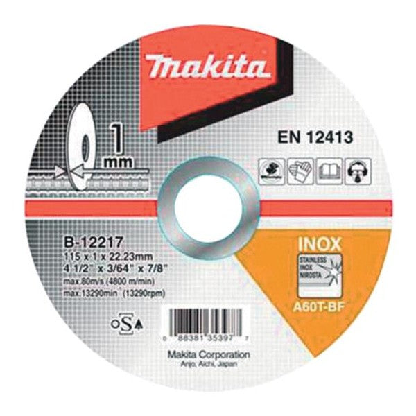Makita Thin Cutting Wheel 115 x 1 x 22.23mm (Pack 10)