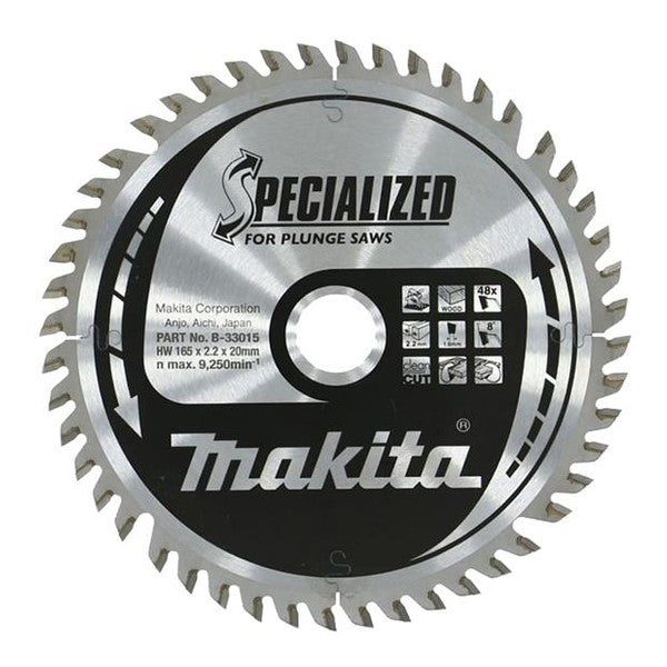 Makita B-33015 Specialized for Plunge Saws Blade 165 x 20mm x 48T
