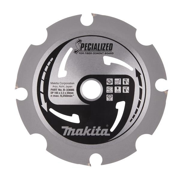 Makita B-33685 Specialized Blade for Fibre Cement Board 165 x 20mm x 4T - Watson Hire