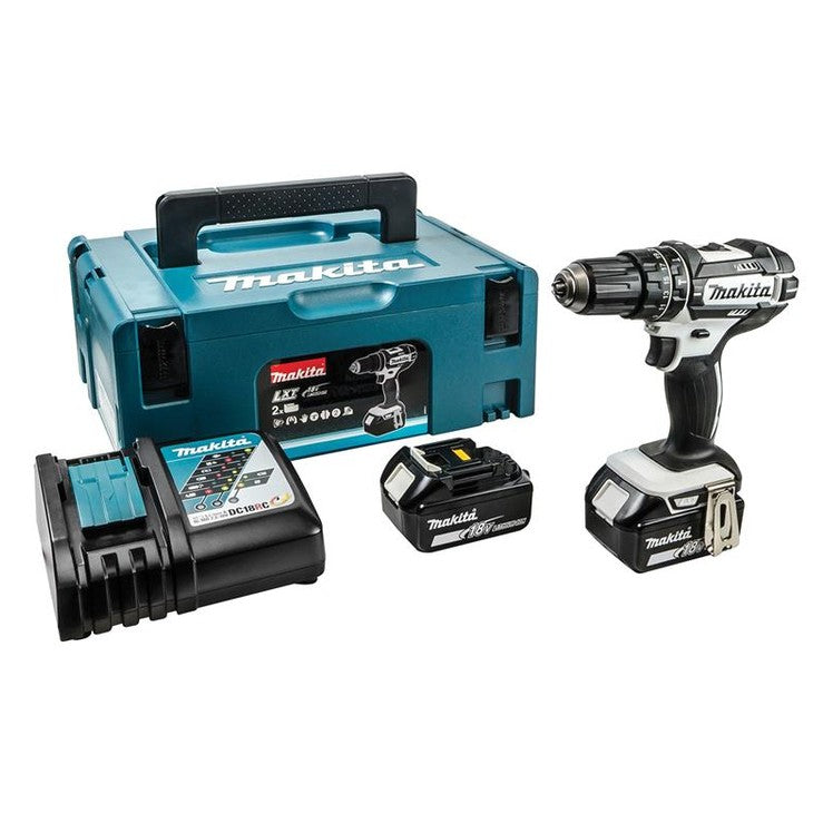 Makita DHP482RTWJ Black & White Combi Drill 18V 2 x 5.0Ah Li-ion