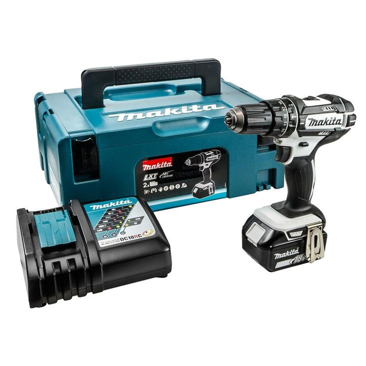 Makita DHP482T1JW LXT Black & White Combi Drill 18V 1 x 5.0Ah Li-ion