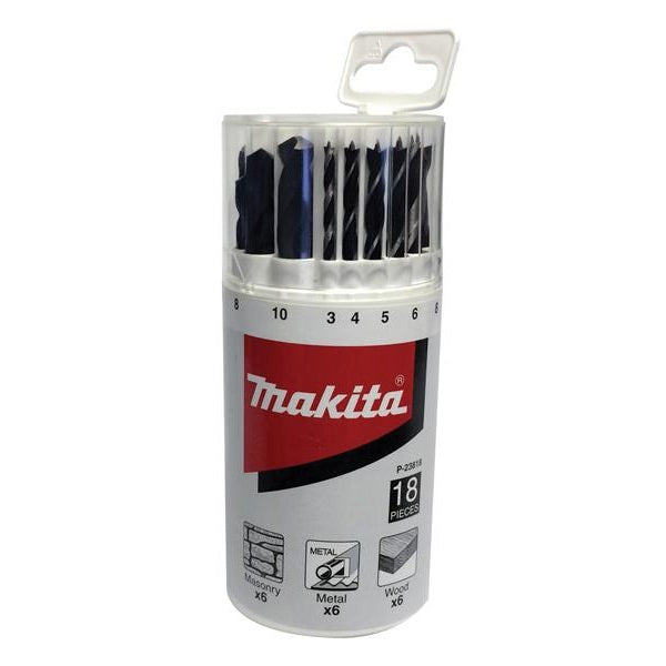 Makita P-23818 Mixed Drill Bit Set, 18 Piece