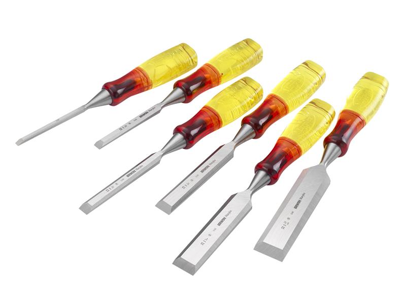 IRWIN® Marples® M373 Bevel Edge Chisel Splitproof Handle Set, 6 Piece