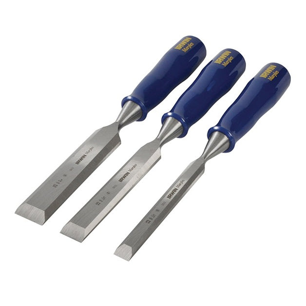 IRWIN® Marples® M444 Bevel Edge Chisel Blue Chip Handle Set, 3 Piece