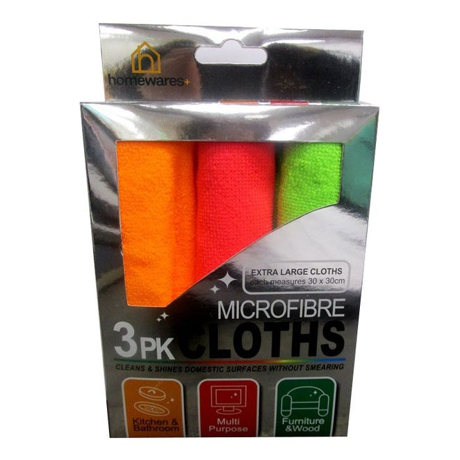 HOMEWARES AND MICROFIBRE CLOTHS 3PK