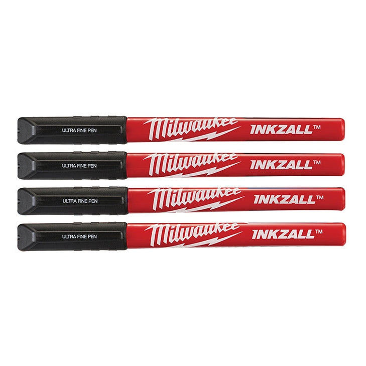 Milwaukee Hand Tools INKZALL™ Ultra Fine Tip Pen Black (Pack 4)