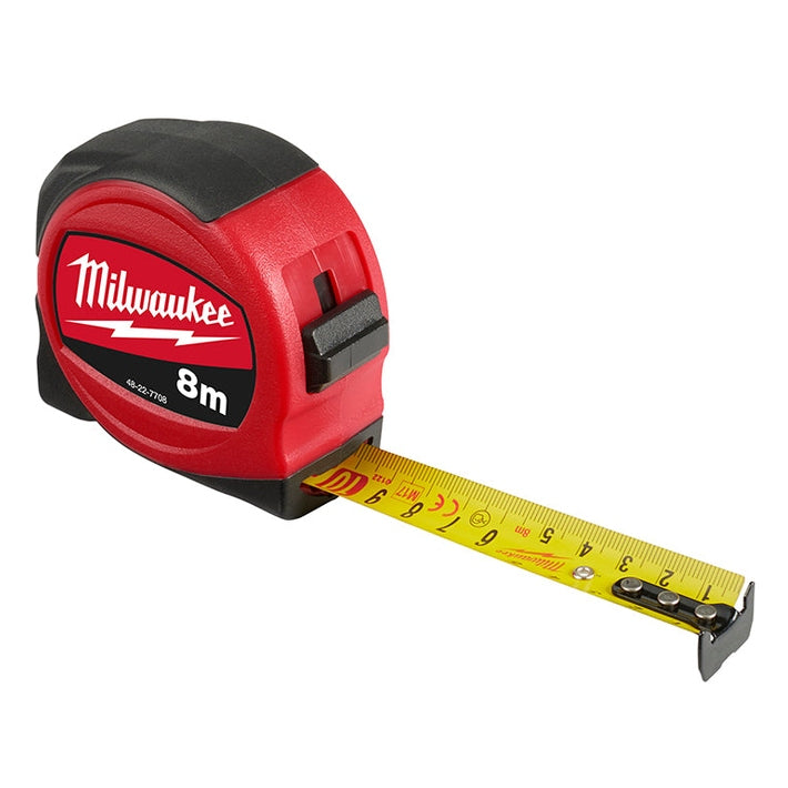 Milwaukee Hand Tools Slimline Tape Measure 8m (Width 25mm) (Metric Only)