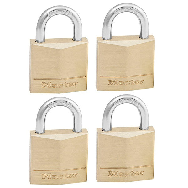 Master Lock Solid Brass 30mm Padlock 4-Pin - Keyed Alike x 4 - Watson Hire