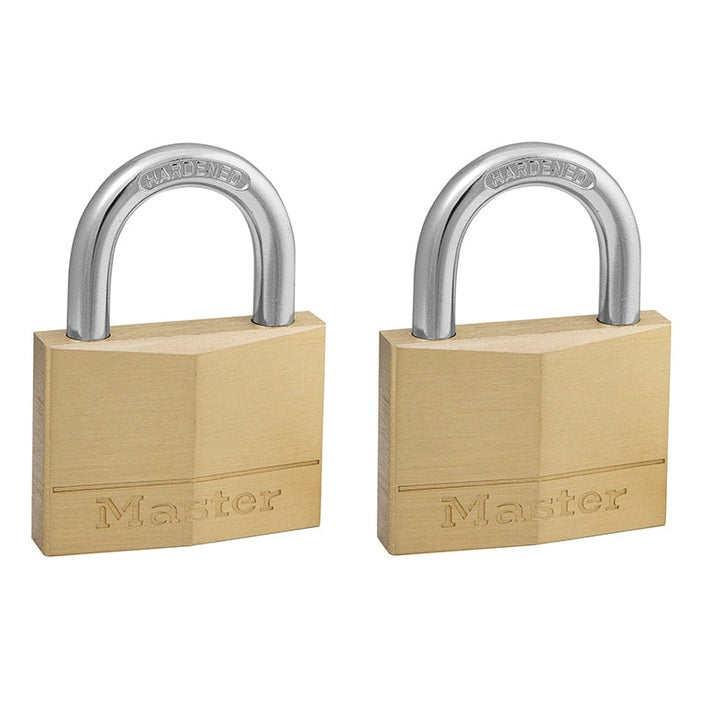 Master Lock Solid Brass 50mm Padlock 5-Pin - Keyed Alike x 2