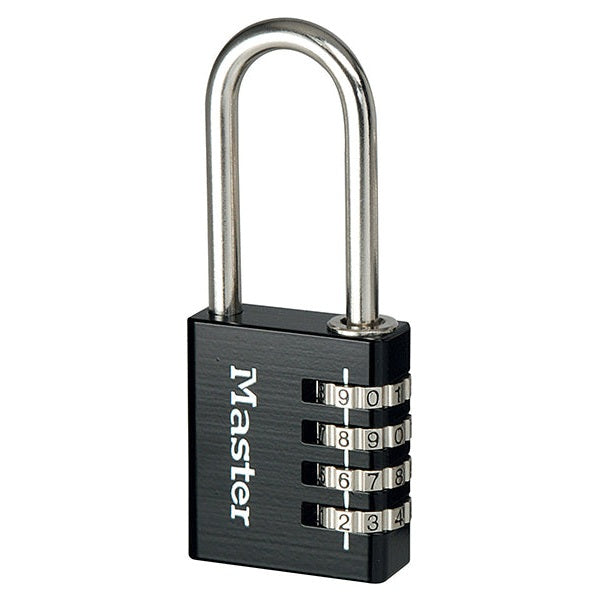 Master Lock Black Finish 40mm 4-Digit Combination Padlock - 51mm Shackle