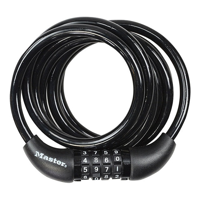 Master Lock Self Coiling Combination Cable 1.8m x 8mm