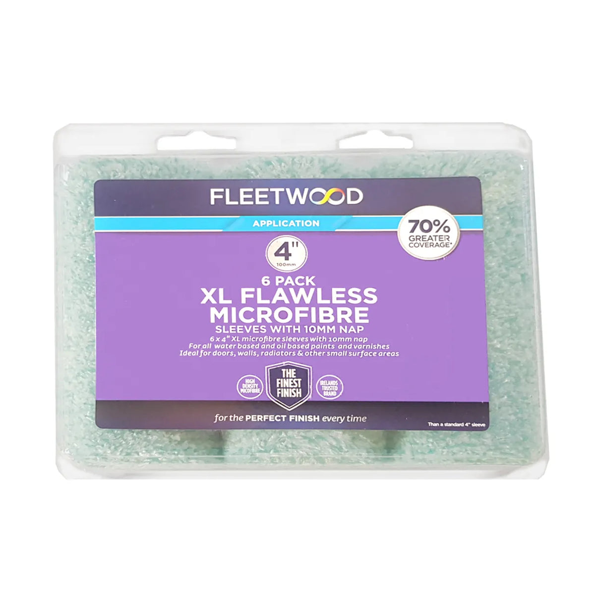 FLEETWOOD 4" XL FLAWLESS MICROFIBRE SLEEVE 6PK