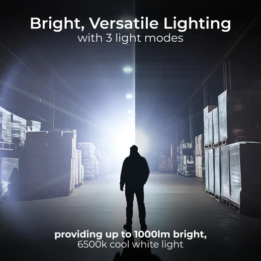 LUCECO HAND TORCH 9W 1000LM 6500K 2200MAH IP44