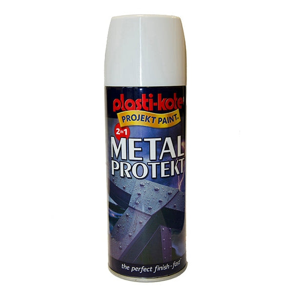 PlastiKote Metal Protekt Spray Gloss White 400ml