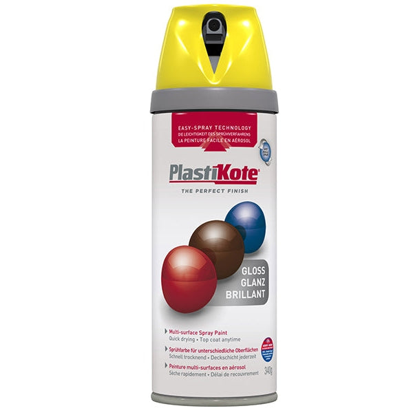PlastiKote Twist & Spray Gloss New Yellow 400ml