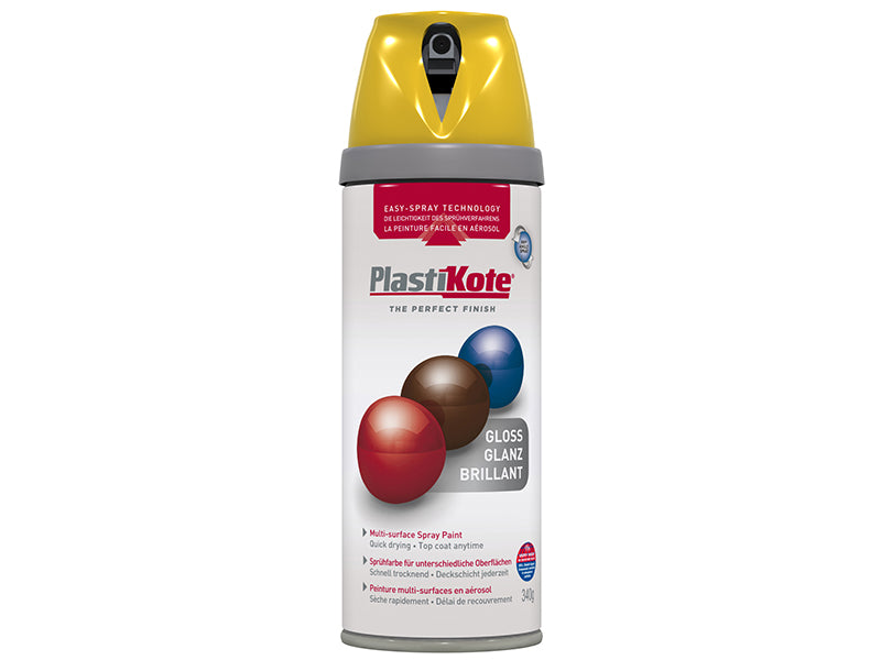 PlastiKote Twist & Spray Gloss Yellow 400ml