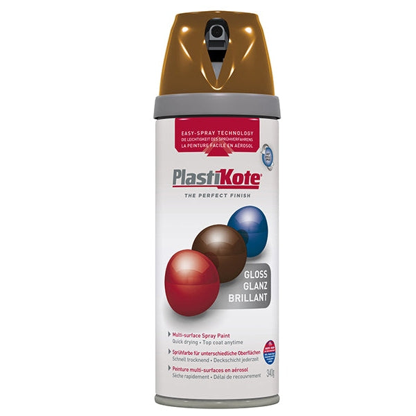 PlastiKote Twist & Spray Gloss Chestnut Brown 400ml