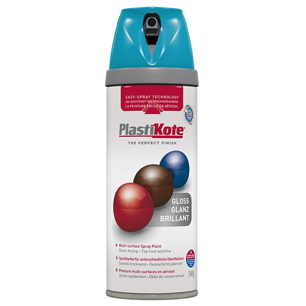 PlastiKote Twist & Spray Gloss Mediterranean Blue 400ml