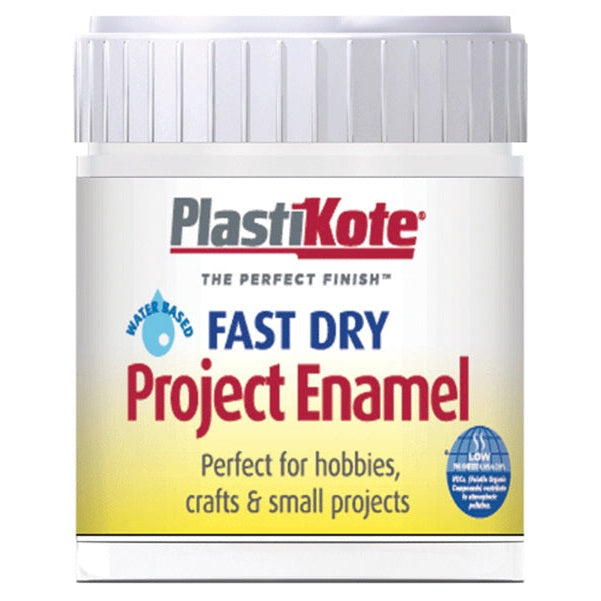 PlastiKote Fast Dry Enamel Paint B5 Bottle Matt White 59ml