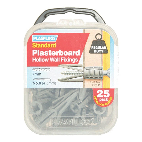 Plasplugs CF 111 Standard Plasterboard Fixings Pack of 25