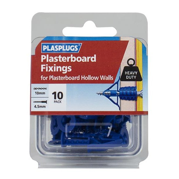 Plasplugs HCF110 Heavy-Duty Plasterboard Fixings Pack of 10