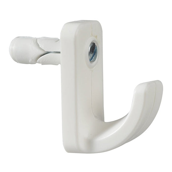 Plasplugs White Single Hollow Door Hook Pack of 1