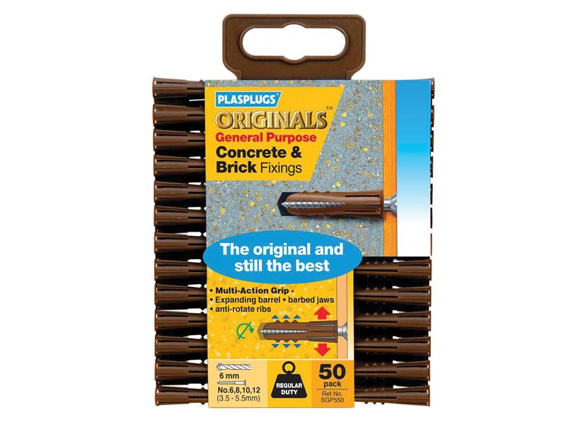 Plasplugs SGP550 Originals™ General-Purpose Fixings (Pack 50)