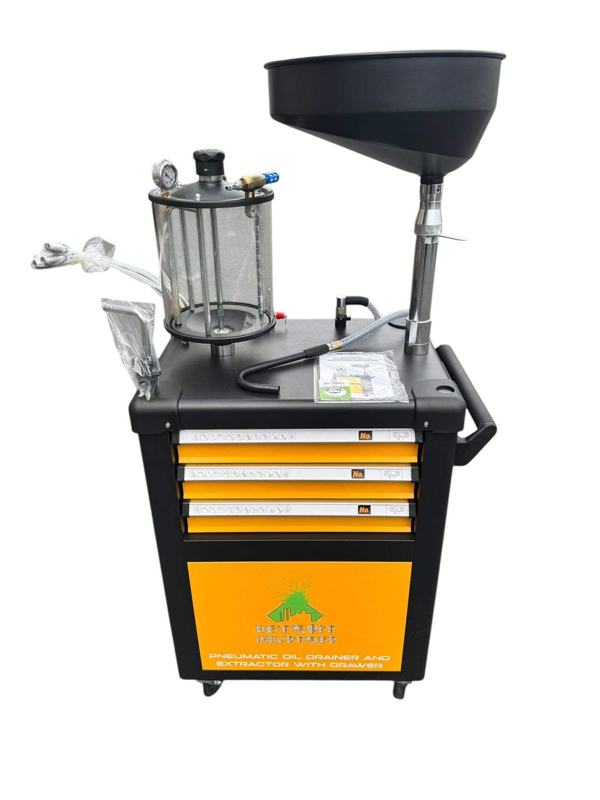 DETROIT INDUSTRIES PNEUMATIC OIL DRAINER & EXTRACTOR WITH DRAWERS