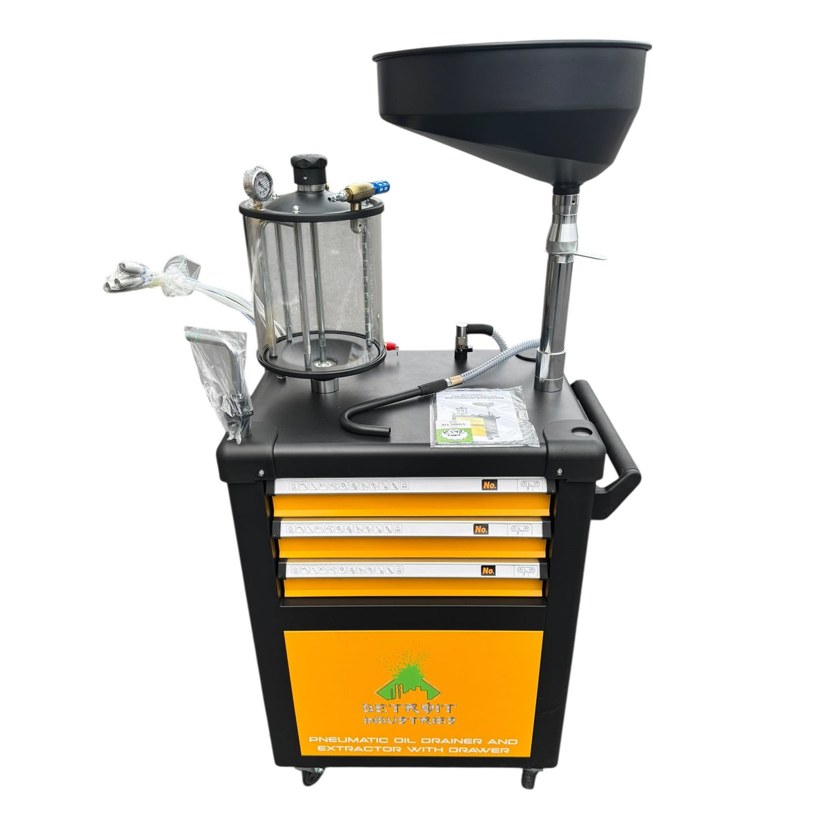DETROIT INDUSTRIES PNEUMATIC OIL DRAINER & EXTRACTOR WITH DRAWERS