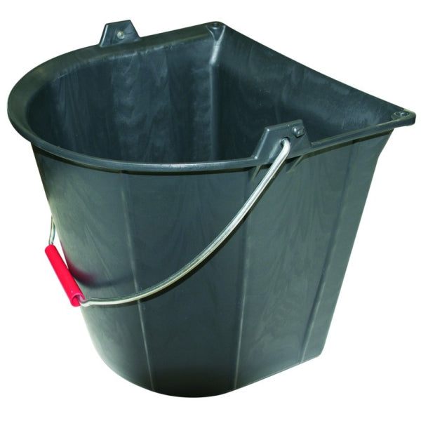 RAMBOO PRO 13L BLACK FLAT SIDE BUCKET WITH RED GRIP HANDLE