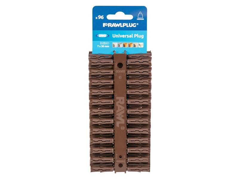 Rawlplug Brown UNO® Plugs 7 x 30mm (Card 96)