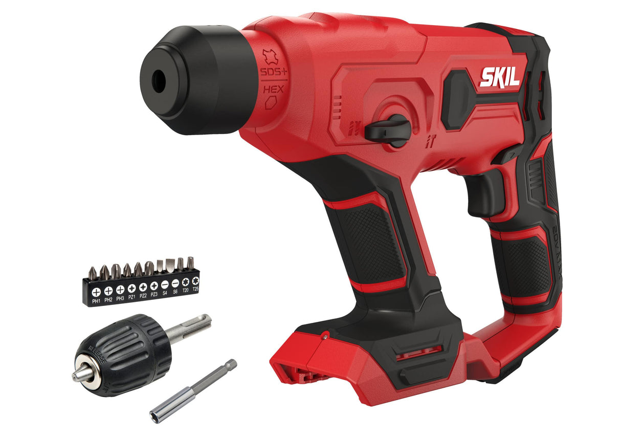 SKIL 3810CA CORDLESS SDS DRILL 20V MAX LI BARE UNIT + SDS CHUCK ADAPTOR + BIT HOLDER + 10MM BITS