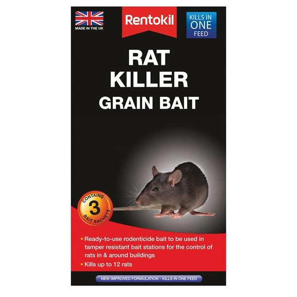 Rentokil Rat Killer Grain Bait (Sachets 3)
